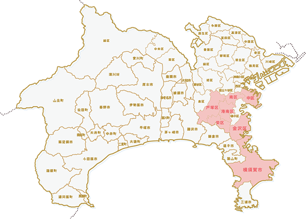 店舗がある地区の地図